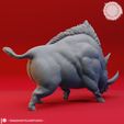 | @ - yasasHikyosinsTuDIO - Giant Boar + Piglets- Tabletop Miniature (Pre-Supported STL)