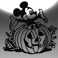 13.png Mickey Mouse and Halloween Pumpkin: Festive Line Art Design