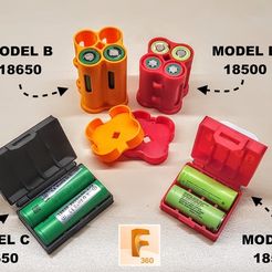 Main.jpg Free 3D file Battery case for 18650 and 18500 cells・3D printable model to download