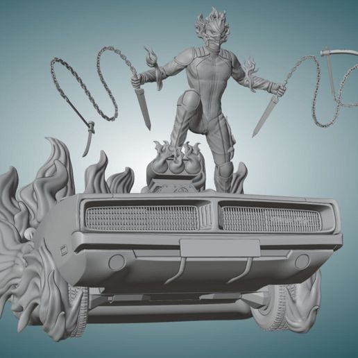 👻 Ghost Rider Marvel comics 3d model figure 3D print model・ 3D File for ...