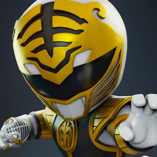 👨‍🎨 Ranger White Chibi・ 3D File for 3D printing・Cults