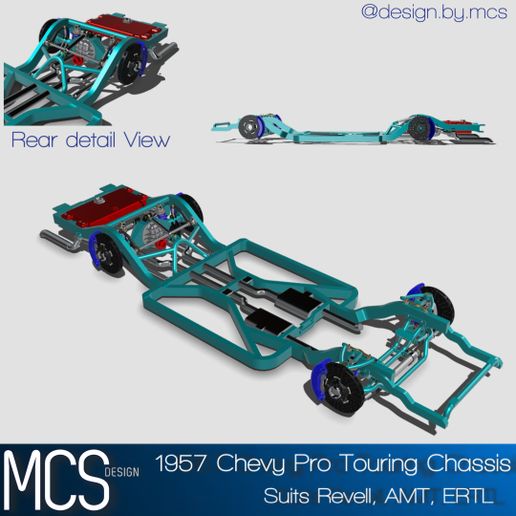 🚙 1957 Chevy Bel Air Pro Touring Chassis COMPLETE・ STL File for