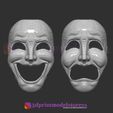 Comedy and Tragedy Theater Mask Set_07.jpg Comedy and Tragedy Theater Mask Set Costume Cosplay Halloween Helmet