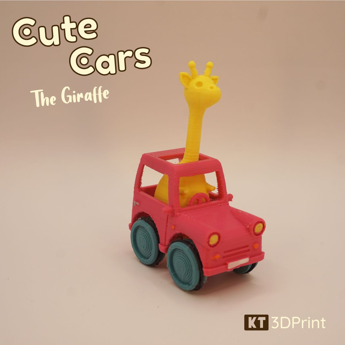 CuteCarsGiraffe_2.jpg Télécharger le fichier STL Mignonnes voitures - Girafe • Objet imprimable en 3D, KT3Dprint