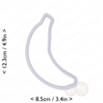 banana~4.5in-cm-inch-top.png Banana Cookie Cutter 4.5in / 11.4cm