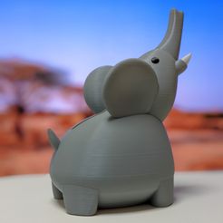 PXL_20220118_114352588.PORTRAIT_2.jpg Download STL file ELEPHANT PIGGY BANK - NO PAINTING REQUIRED • Template to 3D print, mfactory