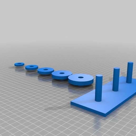 💍 5 Ring Tower Of Hanoi・Free 3D File for ・Cults