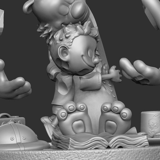 011.jpg Calvin y Hobbes para la impresión 3d stl abrazo modelo