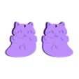 Cat christmas earrings.stl Cat Stocking Earrings