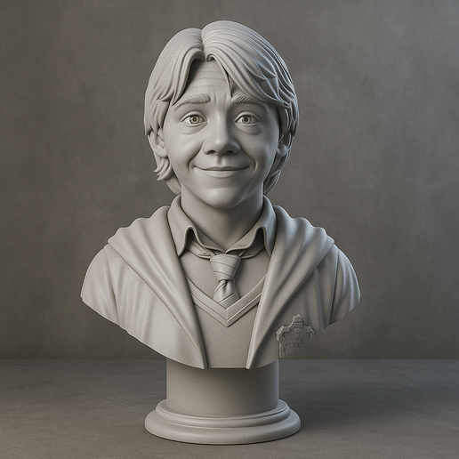 👤 Ron Weasley Bust – Hogwarts Friend 3D Printable STL Sculpture・ STL ...