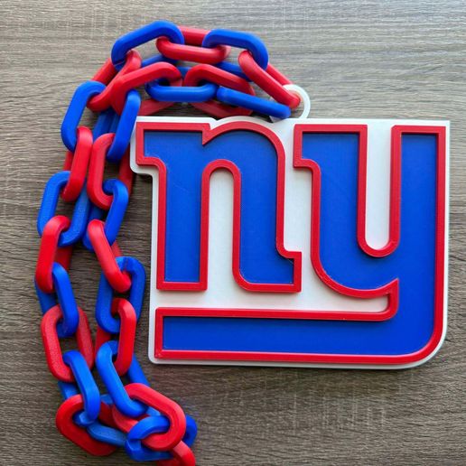 New York Giants Logo Oversized Necklace, Pendant Chain - 3D model önizlemesi