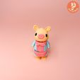 pixelandpapier-pig-3.jpg Wiggly Piggy Flexi Articulated - Vintage Storybook Inspired Character Fidget (PERSONAL USE ONLY)