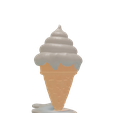 download-5.png Тающий конус мороженого 3D модель - забавная декоративная скульптура - STL, OBJ, 3MF