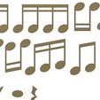 M-NOTES-05.JPG Musical notes symbols characters 3D print model