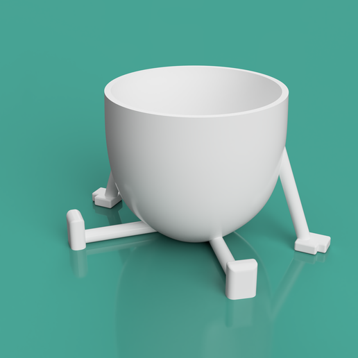 flowerpot 3d flowerpot with extremities kit 3 3D model