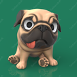 P01.png Мопс с отслеживанием глаз STL и VRML