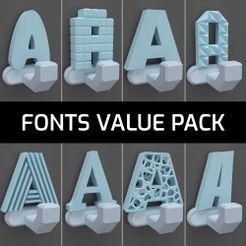 Fonts-Value-Pack.jpg 3D-Datei Briefkleiderbügel - Value Pack・3D-druckbares Modell zum Herunterladen