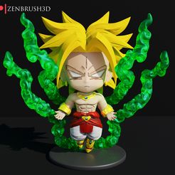 \@ | ZENBRUSH3D Fichier 3D BROLY ESTYLE FUNKO CHIBY IMPRESSION 3D MODÈLE STL・Plan pour impression 3D à télécharger