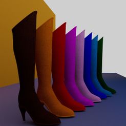 Thumbnail.jpg Archivo OBJ Paquete de botas de cuero de moda・Diseño de impresora 3D para descargar