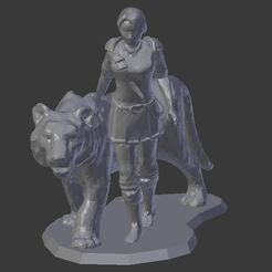 knighttiger_display_large.jpg STL-Datei Female Knight with Tiger kostenlos・3D-druckbare Vorlage zum herunterladen