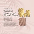 Cover-7.png Twisted Hexagonal Flower Vase Planter Pot 1 STL File - Digital Download -5 Sizes- Homeware, Minimalist Modern Design