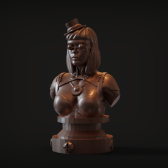 queen.png Fichier STL Buste féminin Steampunk・Design pour imprimante 3D à télécharger, Proyect3DPro