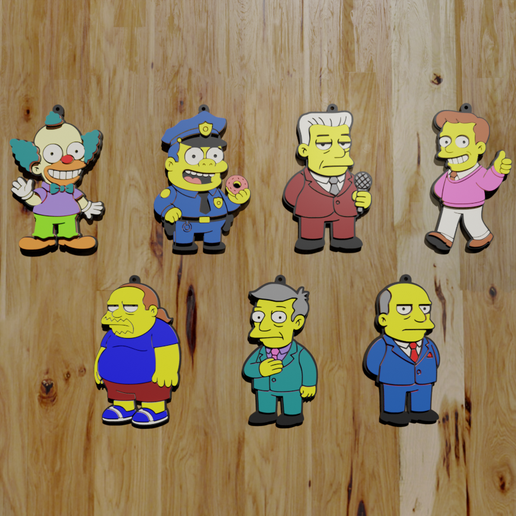 🗝️ PACK 7 KEYCHAIN KEYRINGS / KEYCHAIN The Simpsons: Springfield ...
