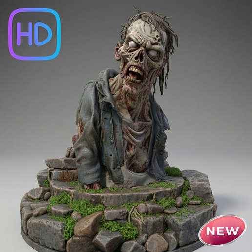 Realistic Zombie Bust - Horror / Halloween figurine