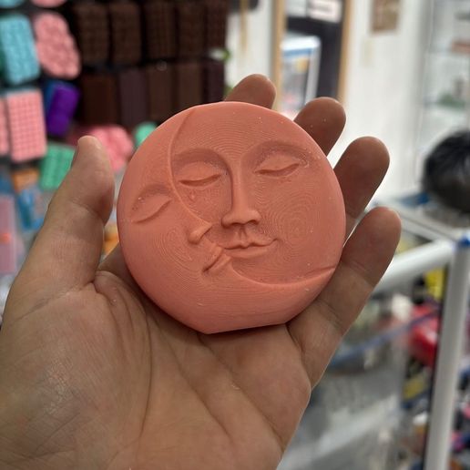 Moon face mold for candles and soaps