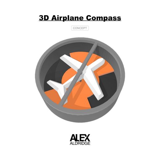 3D Airplane Compass Concept 3D model