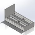 2.jpg 1.6 Scale Ikea malm style Single Size Bed with Drawers for Barbie doll (Doll house)