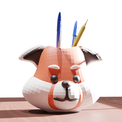 1.png STL file Cute Red Panda Lesser Panda vase / Pen stand・3D printer design to download