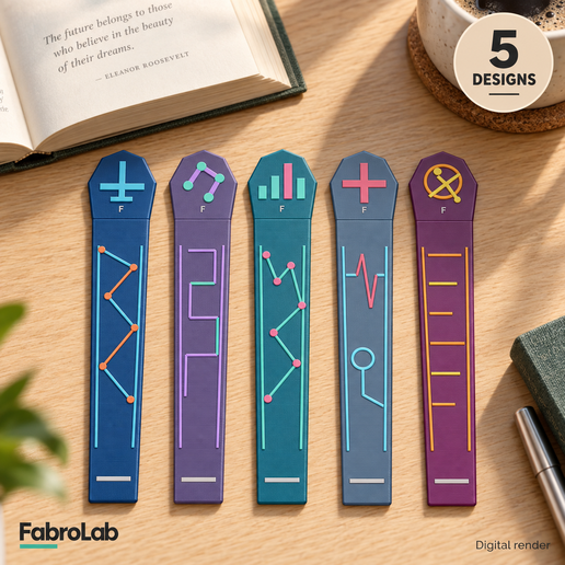 5 Profession Bookmarks — Aerospace, Robotics, Data, Doctor & Athlete — 4 Color 3MF