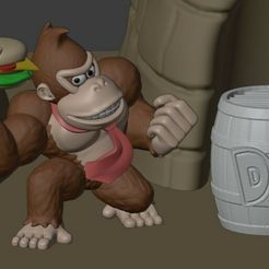 carlos-tresierra-donkey-kong-final2.jpg Archivo STL Donkey kong character with hamburger in hand・Idea de impresión 3D para descargar