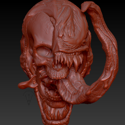 venom imagen 1.png Free OBJ file venom skull・3D print design to download