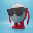 IMG_7620.jpg Funny Cool Google Home Stand | Cute Colorful Nest Mini Holder | Happy Red Sunglasses Man Smart Speaker Holder | Fun Decoration For Child