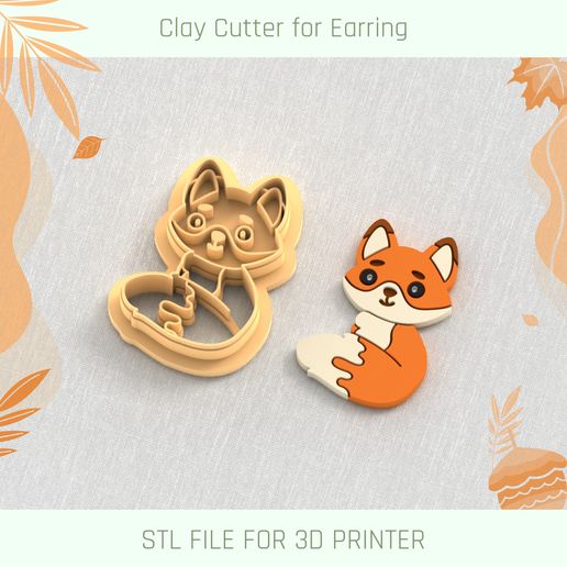 Cute Fox Polymer Clay Cutter 3D model