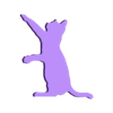 Cat Playing Silhouette.stl 猫剪影 3 - 猫在玩耍