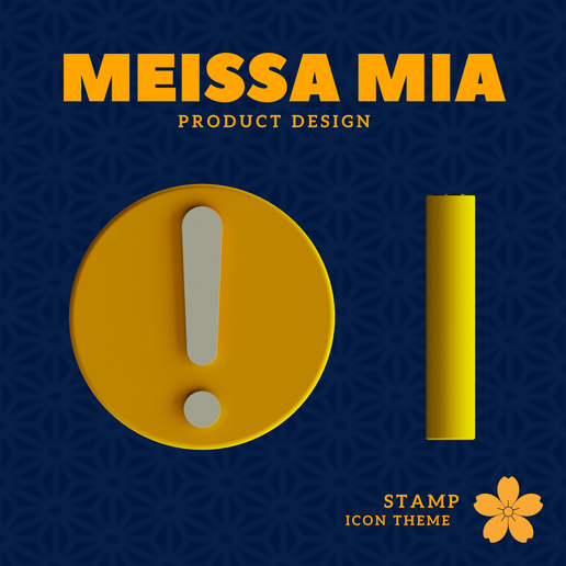Alert Icon Stamp – Digital 3D Print File for Creative DIY Stationery Projects - 3D model önizlemesi