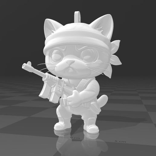 🐱 Rambo Cat・Archivo STL para Impresión 3D・Cults