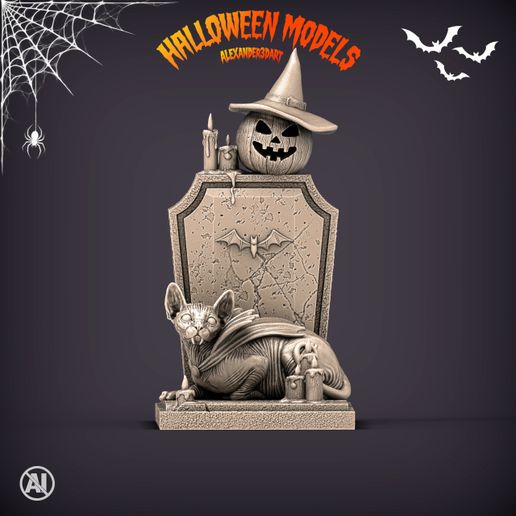 Vampire Cat – Gothic Halloween Cat 3D Print Model