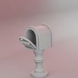 2.jpg Vintage Mailbox on Pedestal Stand with opening door | 3D Printable Miniature Mailbox Decor