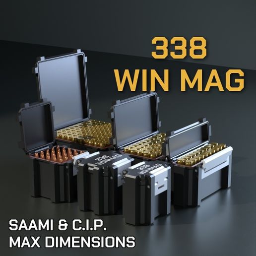 SBOX AMMO BOX 338 WIN MAG AMMUNITION STORAGE 10/20/25/50/100 ROUNDS CRATE ORGANIZER 338winmag