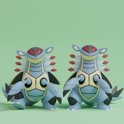 armaldo-render.jpg STL-Datei Pokemon - Armaldo mit 2 Posen・Modell zum Herunterladen und 3D-Drucken