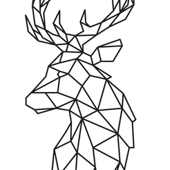 cerf-ori.png STL file Origami deer silhouette・Template to download and 3D print