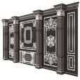 Wireframe-3.jpg Boiserie Classic Wall with Mouldings 015 Black