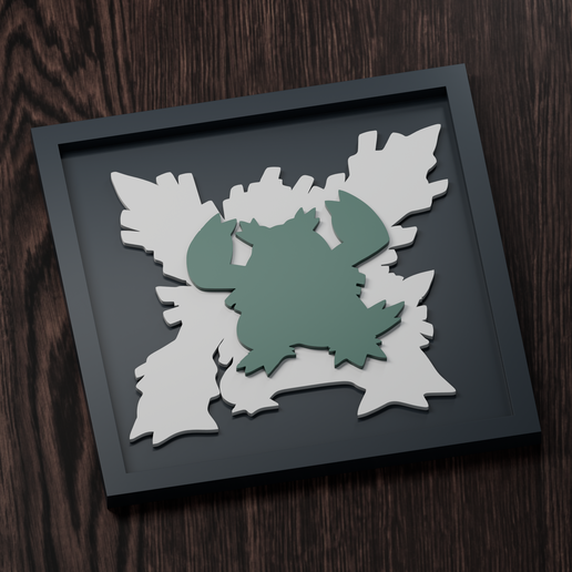 Abomasnow (Mega Abomasnow) - Pokemon Silhouette Frame | Normal, Inverse & Scaled STL