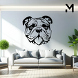 English-bulldog-Head.png Wall silhouette - Dogs Head