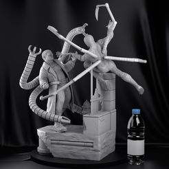 spider-man-diorama-3d-model-obj-fbx-stl-1.jpg Download STL file Spider man Diorama 3D print model • 3D printer design, FabioCaetanoArt