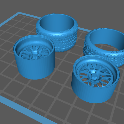 1/24 Scale BBS  rims and tire 20 INC offsets 3D model